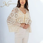 crochet long sleeve crop top